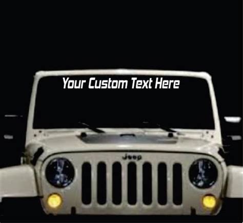 Make Your Own Jeep Custom Text Windshield Decal Sticker | Custom ...