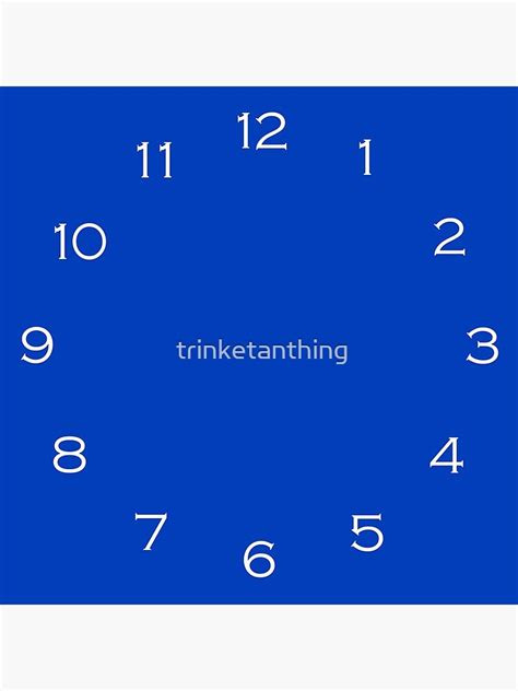 "White Numbers On Blue Wall Clock" Clock for Sale by trinketanthing ...