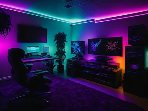 Premium Photo | RGB room setup