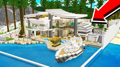 Minecraft: How To Build A Modern Beach House Mansion Tutorial!! - YouTube