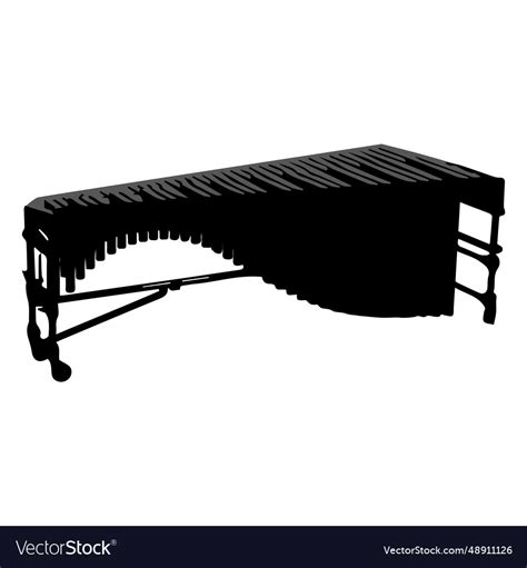 Marimba musical instrument silhouette Royalty Free Vector