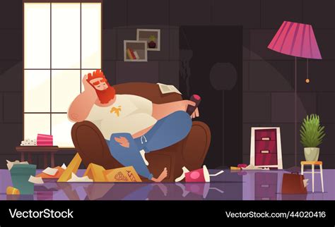 Lazy person cartoon Royalty Free Vector Image - VectorStock