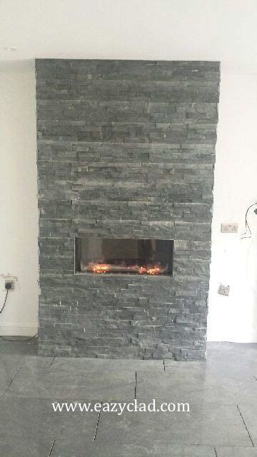 How to make a modern looking fireplace with stone cladding - EAZYCLAD ...