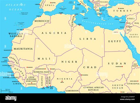 North Africa Map With Capitals - Table Rock Lake Map