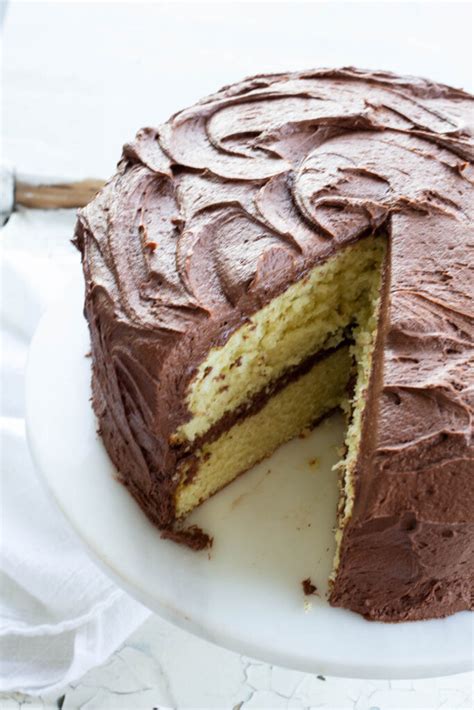 The Best Yellow Cake with Chocolate Frosting | A Bountiful Kitchen