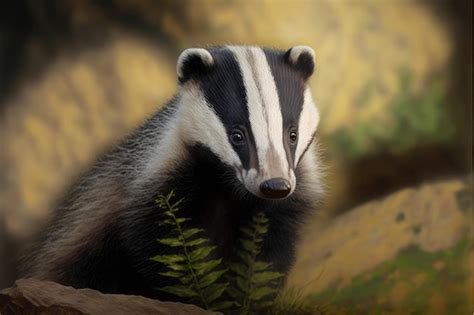 Premium Photo | Cute badger in the forest