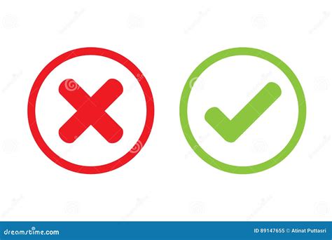 Tick Cross Wrong Vector Icon Design. Stock Vector - Illustration of ...