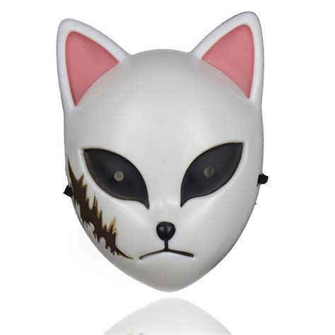 Kitsune Tanjirou Sabito Makomo Cosplay Face Warding Mask Anime Demon ...