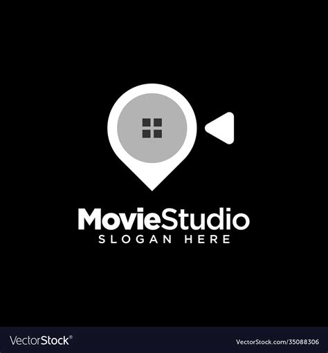 Movie studio logo design template Royalty Free Vector Image