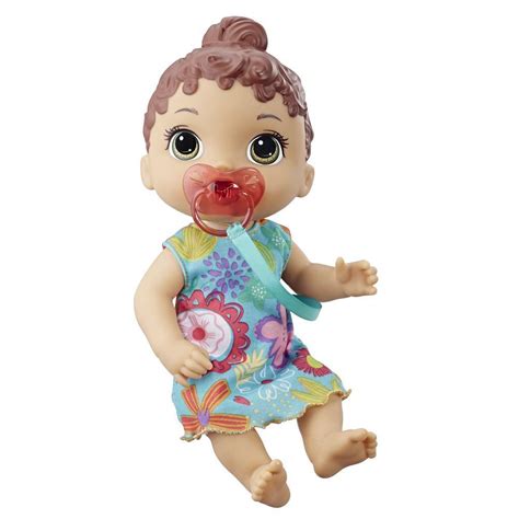 Baby Alive Baby Lil Sounds: Interactive Brown Hair Baby Doll for Girls ...