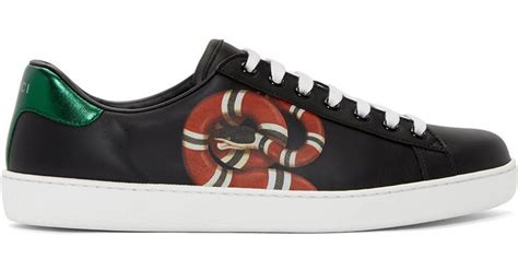 Lyst - Gucci Black Snake New Ace Sneakers in Black for Men