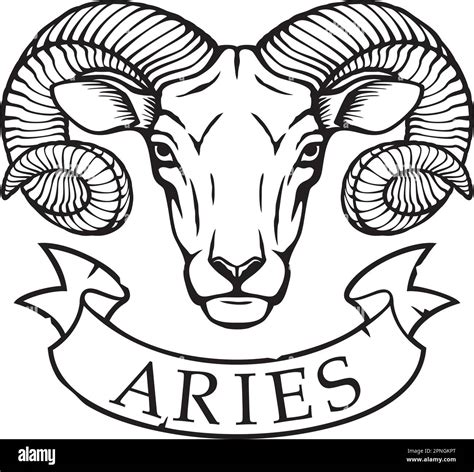 Aries sign (horoscope symbol, astrology icon). Vector illustration ...