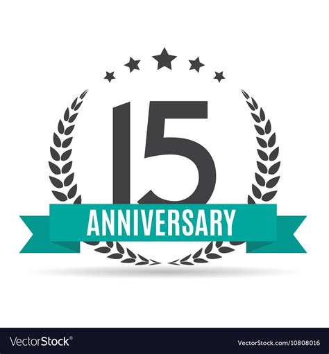 Template logo 15 years anniversary Royalty Free Vector Image