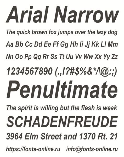 Arial Narrow font