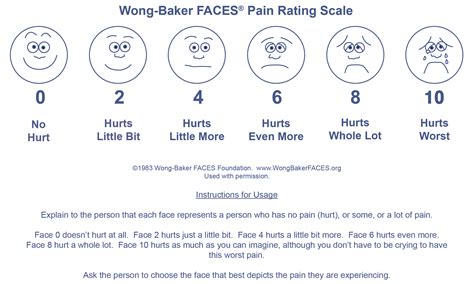 Briggs Healthcare 1846 Wong-Baker Faces Pain Rating Scale Card ...