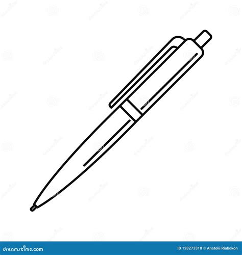 Pen icon, outline style stock vector. Illustration of communication ...