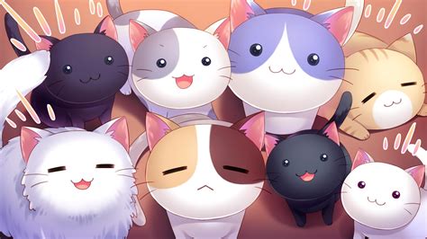 Kawaii Anime Cat Wallpapers - Wallpaper Cave