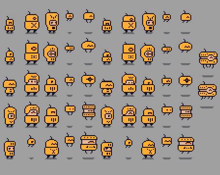 26 Animated PixelArt Robots by Mounir Tohami