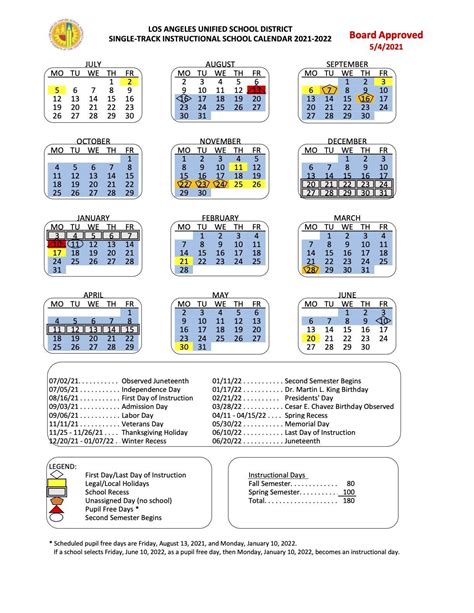 Calendario Escolar 2022 2023 Lausd Year - IMAGESEE