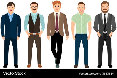 Handsome men in business formal style Royalty Free Vector