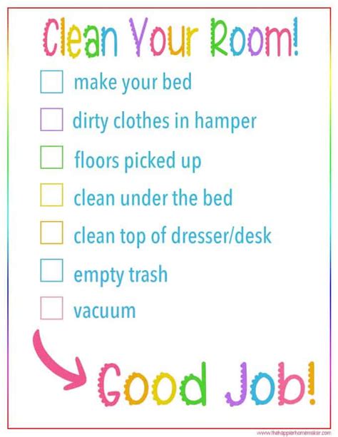 Kid's Bedroom Cleaning Checklist | Free Printable Cleaning Checklist