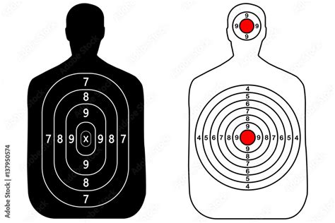 Human gun target on white background Stock Vector | Adobe Stock