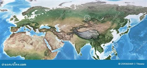 High Resolution Detailed Map Of Eurasia Royalty-Free Illustration ...