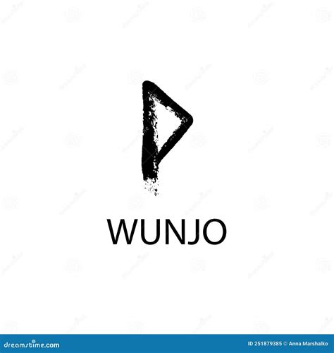 Rune Wunjo. Hand Drawn Wax Chalk, Texture Glyphs. Stock Vector ...