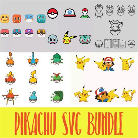 Outline Pikachu SVG Designs – MasterBundles