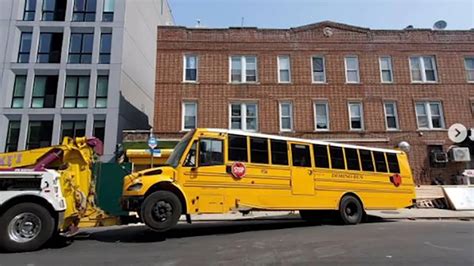 Schools bus removed from Brooklyn building after crashing 10 days ago ...