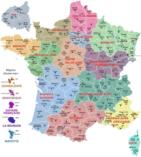 Political map of France - Political map of France with cities (Western ...