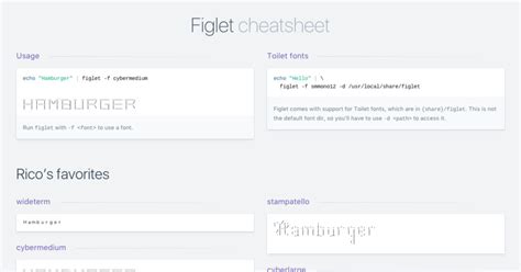 Figlet cheatsheet