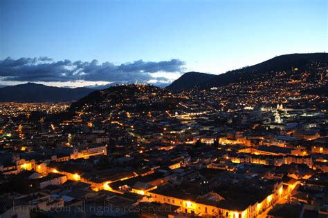 View of Quito Old Town from Cafe Mosaico in Itchimbía