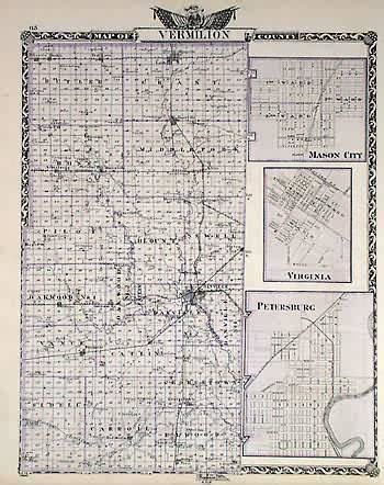 Map of Vermillion County by Beers and Warner: (1876) | Art Source ...