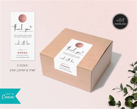 Editable Box Label Template Box Label Sticker Packaging - Etsy