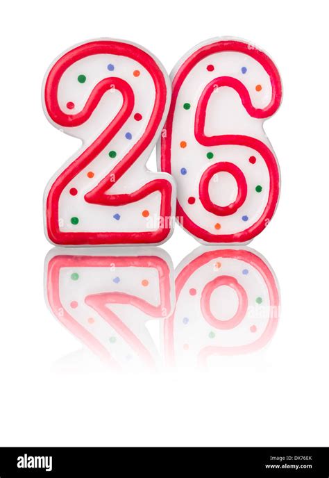 Red number 26 with reflection on a white background Stock Photo - Alamy