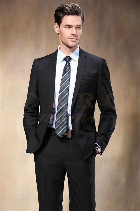 Slim Fit Formal Men Wedding Suits Black Men Business Suits Luxury Brand ...