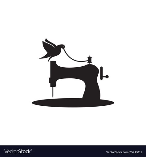 Sewing machine logo design template Royalty Free Vector