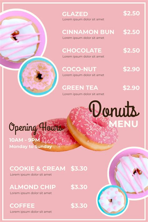 Donut Menu Template