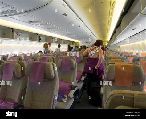 Emirates airline Boeing 777-300ER airplane cabin interior Stock Photo ...