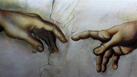 Michelangelo Touching Hands Painting - BEST PAINTING