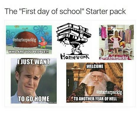 First day of school starting pack : r/memes