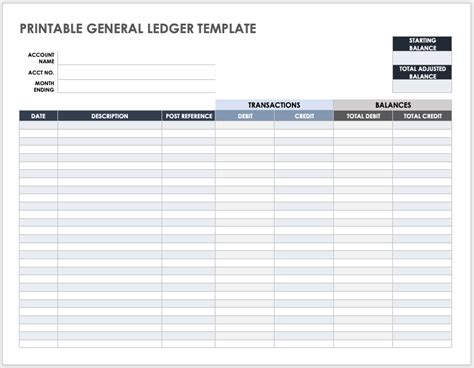 General Ledger Template Free Printable Word Templates | Hot Sex Picture