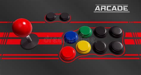 Vector Joystick and Buttons for Retro Arcade Cabinet Stock Vector ...