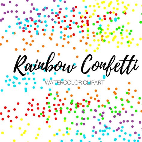 Rainbow Confetti Clipart Sprinkle Clipart Confetti - Etsy