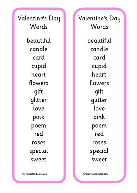 two valentine's day words are shown with pink trimmings on the sides