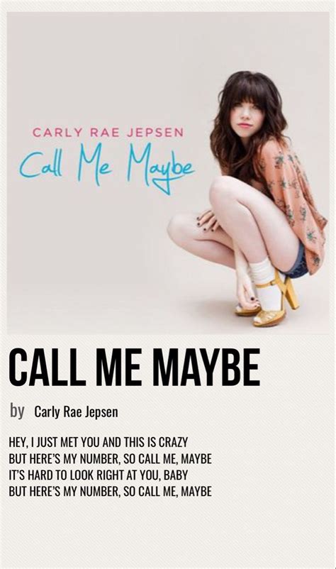 call me maybe | Call me maybe, Music album covers, Music poster ideas