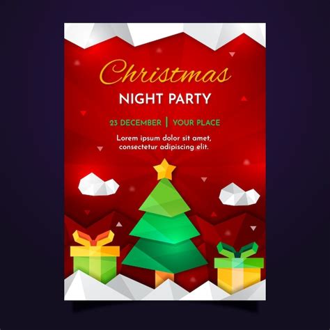 Free Vector | Christmas poster in geometric design