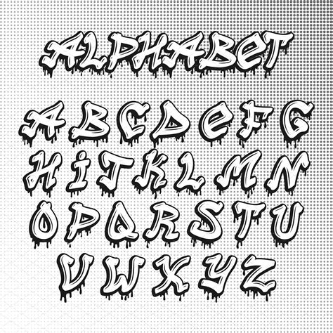 Graffiti font alphabet vector | Lettering alphabet, Graffiti lettering ...