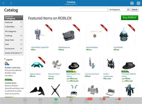 Roblox Catalog Template